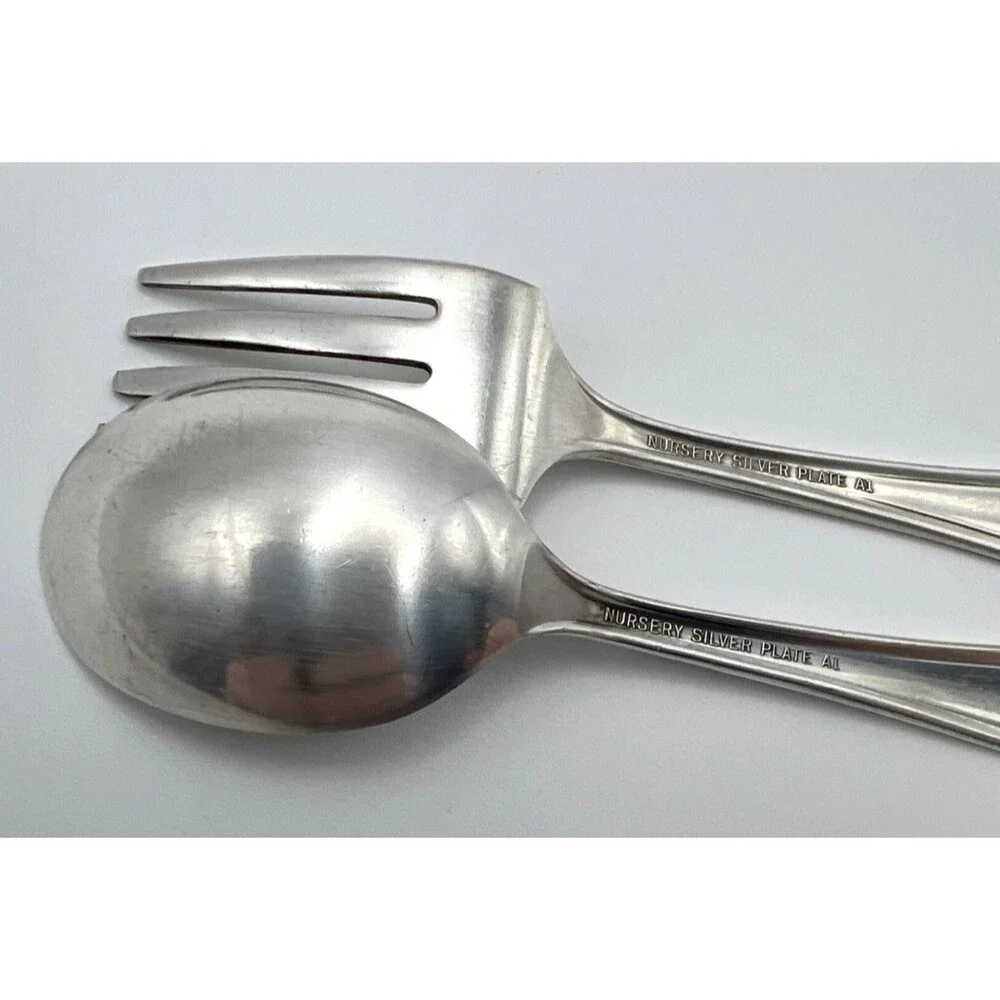Vintage Nursery Silver Plate A1 2-pc Set